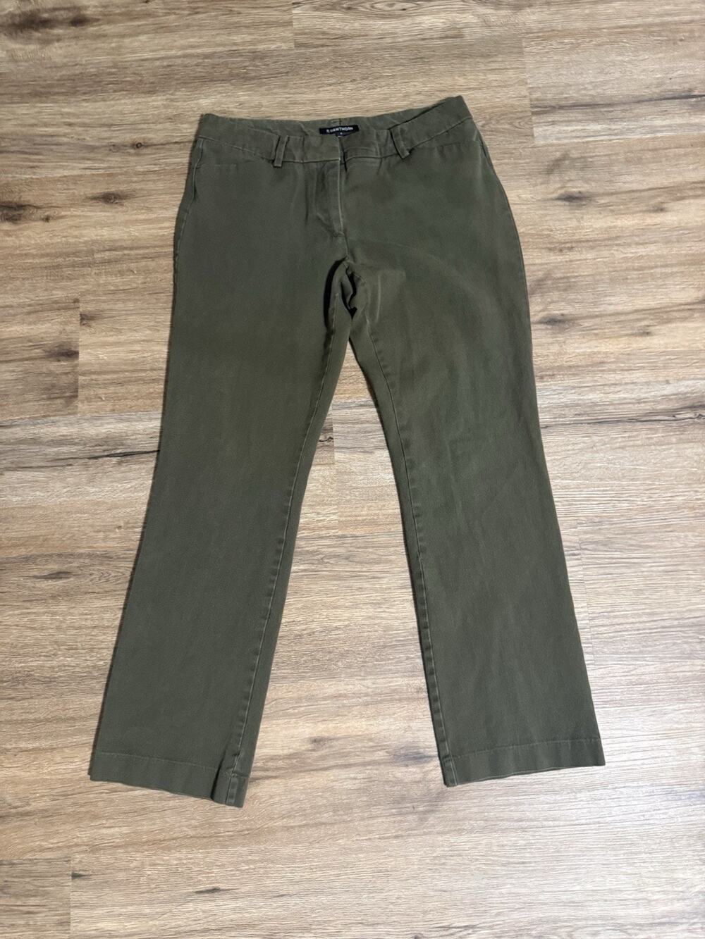 41 Hawthorn Women's Size 8 Olive Green Chino Pants Straight Leg Stretch Trouser